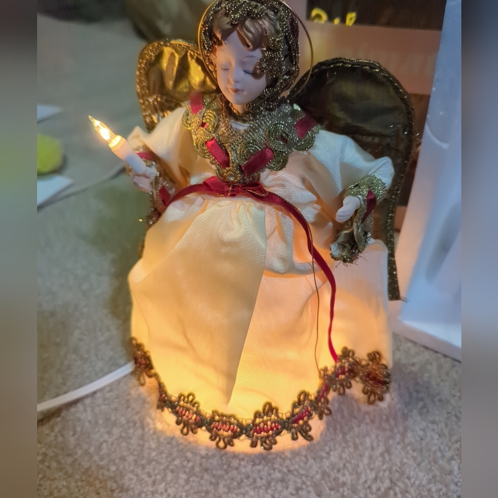 Vintage Ani-Mates Lighted Animated Christmas Angel 11"  Moves + Original Box EUC - Picture 3 of 14